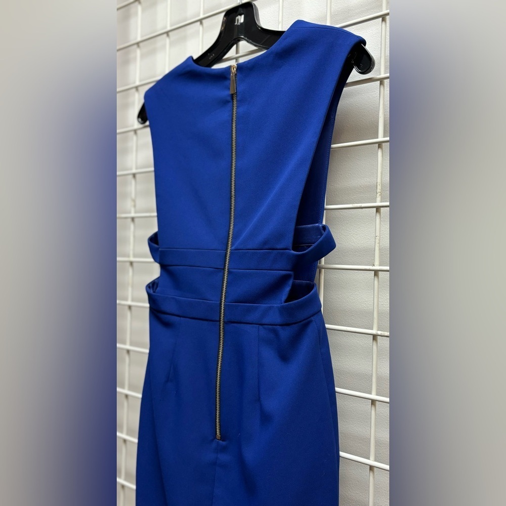 Jay Godfrey NWT Blue mini cocktail dress with plunge v neckline and side cutouts - Picture 7 of 10